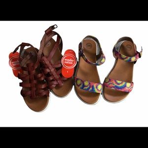 WONDER NATION GLADIATOR SANDAL& TIE DYE FLATFORM 2